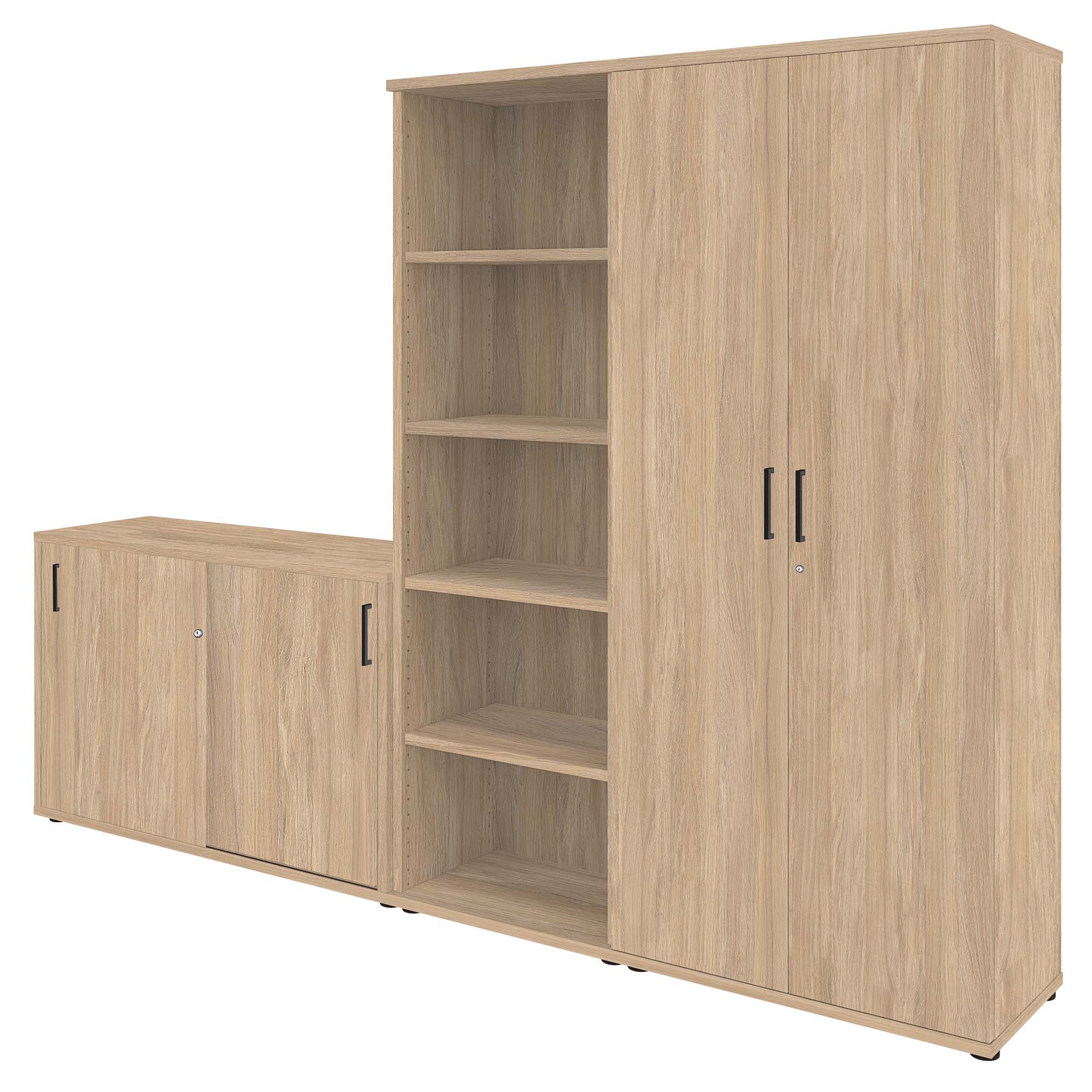 UNI wall unit | 5 OH, 2600 x 1897 mm, amber oak - 2 Main Image
