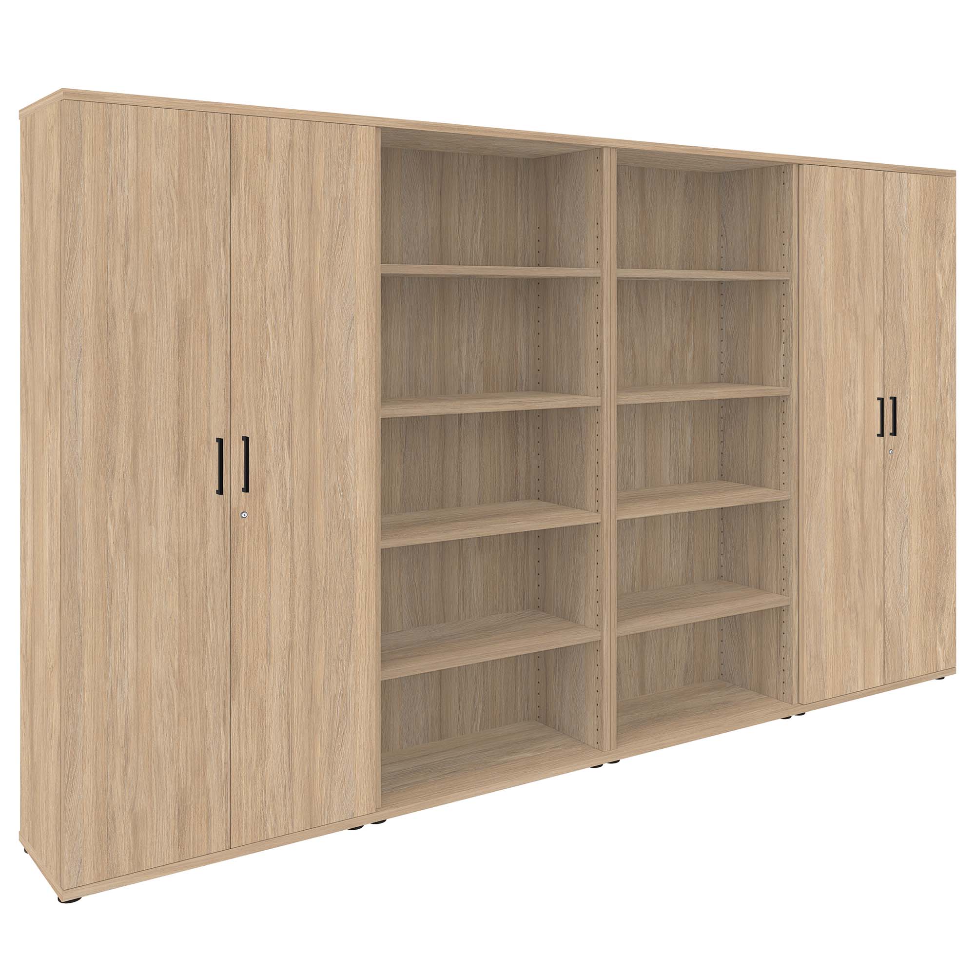 UNI wall unit | 5 OH, 3200 x 1897 mm, amber oak - 2 Main Image