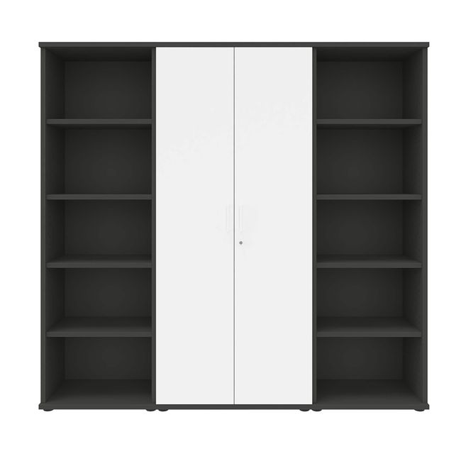 UNI Schrankwand | 5 OH, 2000 x 1897 mm, Anthrazit / Weiß UNI Schrankwand | 5 OH, 2000 x 1897 mm, Anthrazit / Weiß