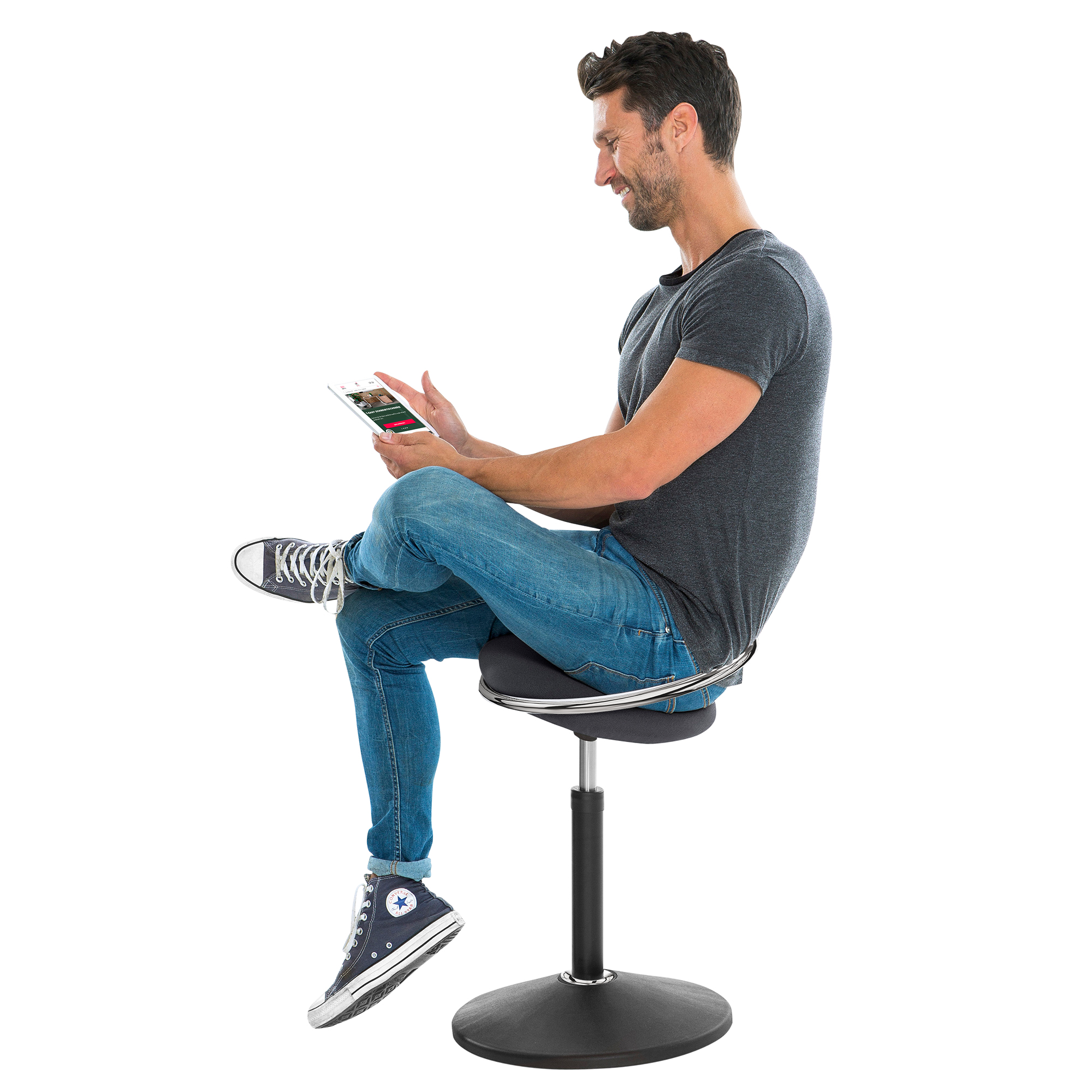 ROVO - SOLO Sitz & Stehhocker | Ergo Balance Technik, Ø 380 mm, Sitzhöhe 540 - 690 mm - 11 Main Image