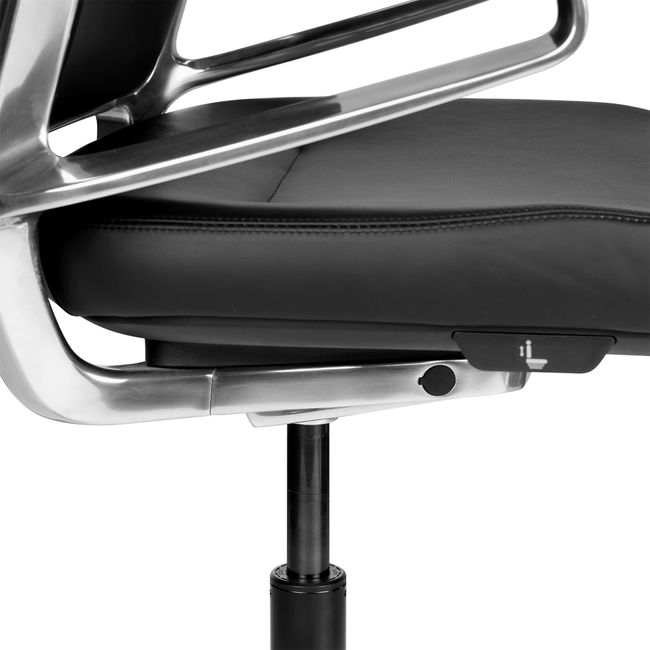 ARICO Konferenzstuhl | Drehbar, 4-Fuß-Aluminiumkreuz, Schwarz