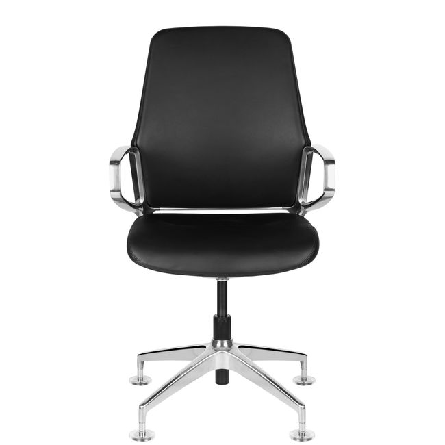 ARICO Konferenzstuhl | Drehbar, 4-Fuß-Aluminiumkreuz, Schwarz