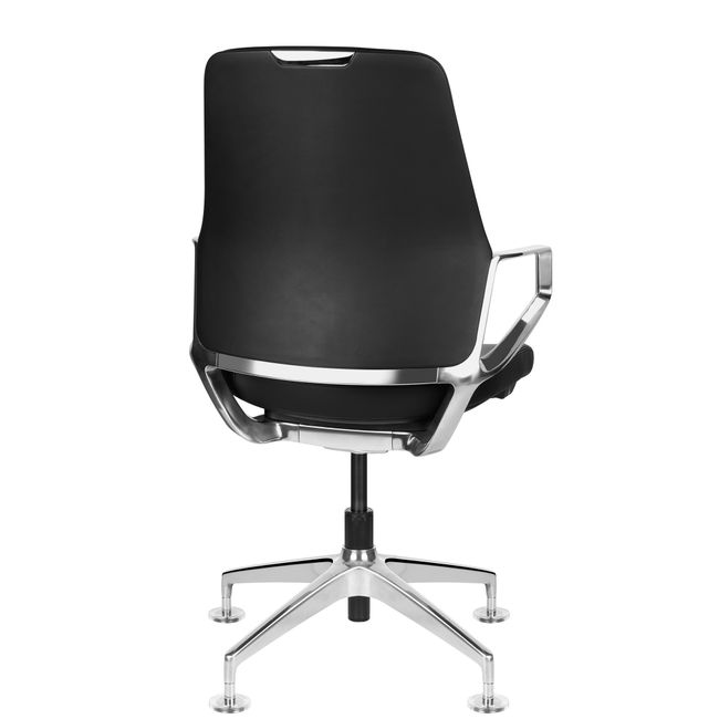 ARICO Konferenzstuhl | Drehbar, 4-Fuß-Aluminiumkreuz, Schwarz