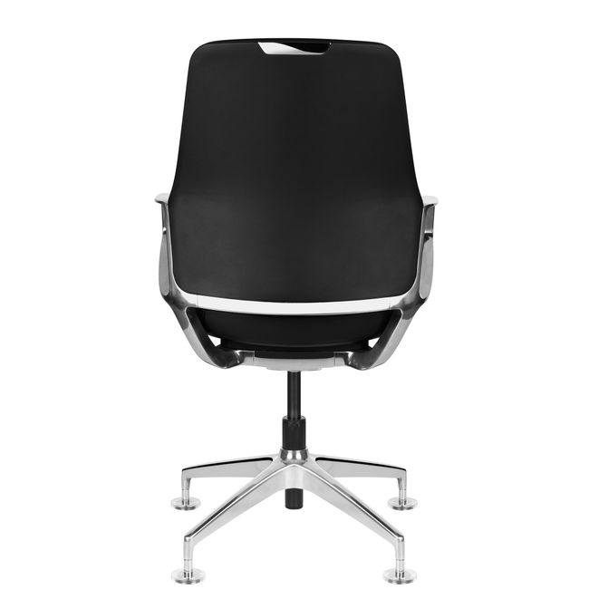 ARICO Konferenzstuhl | Drehbar, 4-Fuß-Aluminiumkreuz, Schwarz