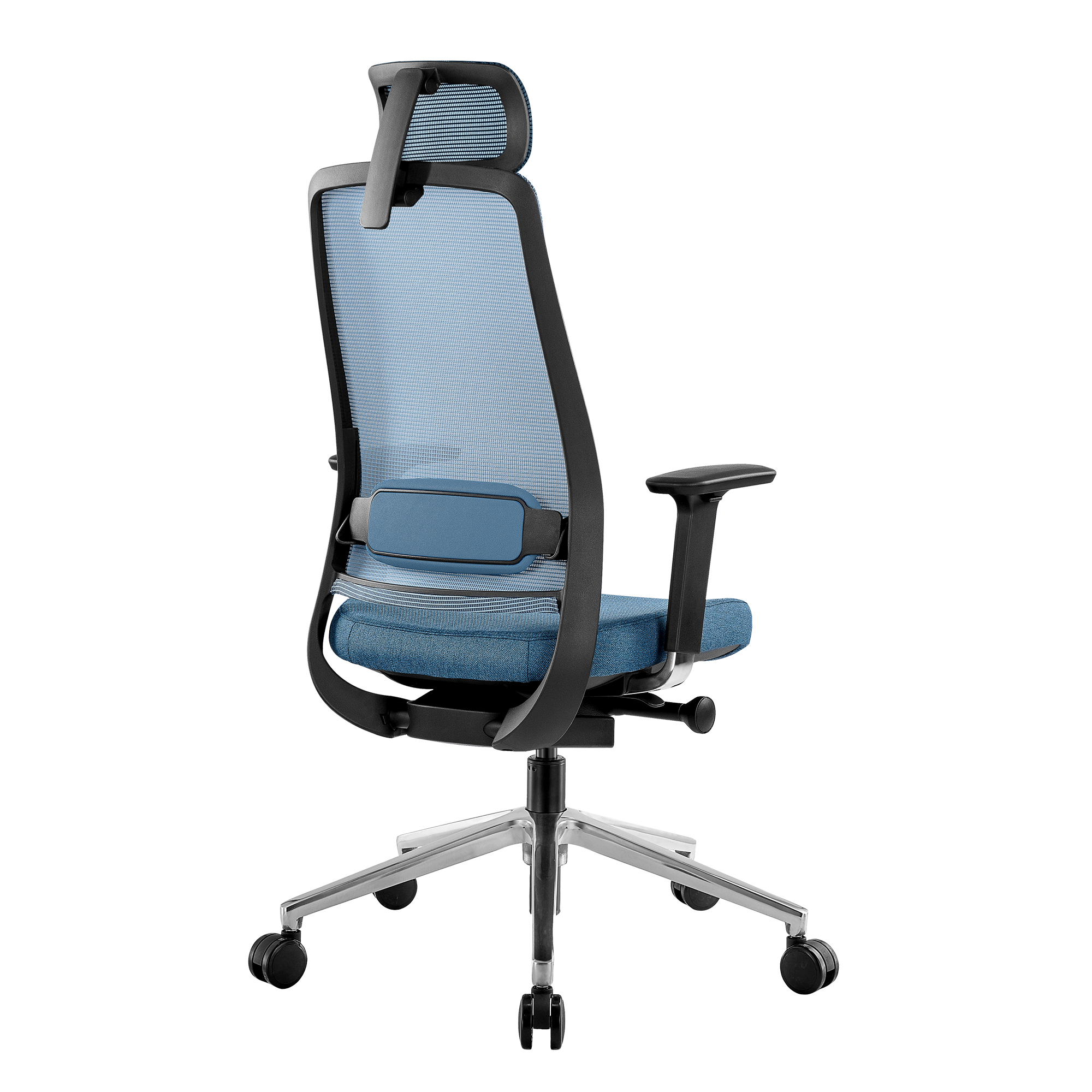 FILO 2.0 Bürodrehstuhl | Premium-Drehstuhl, Lordosenstütze, Netzrücken, 4D-Armlehnen, Blau - 4 Main Image