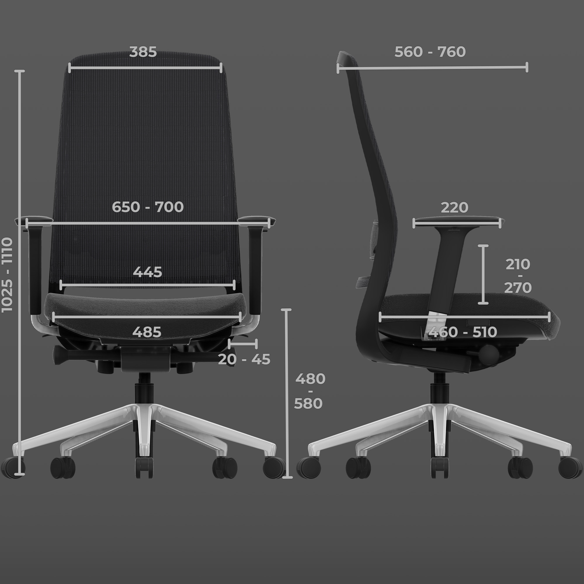 FILO 2.0 Bürodrehstuhl | Premium-Drehstuhl, Lordosenstütze, Netzrücken, 4D-Armlehnen, Blau - 13 Main Image