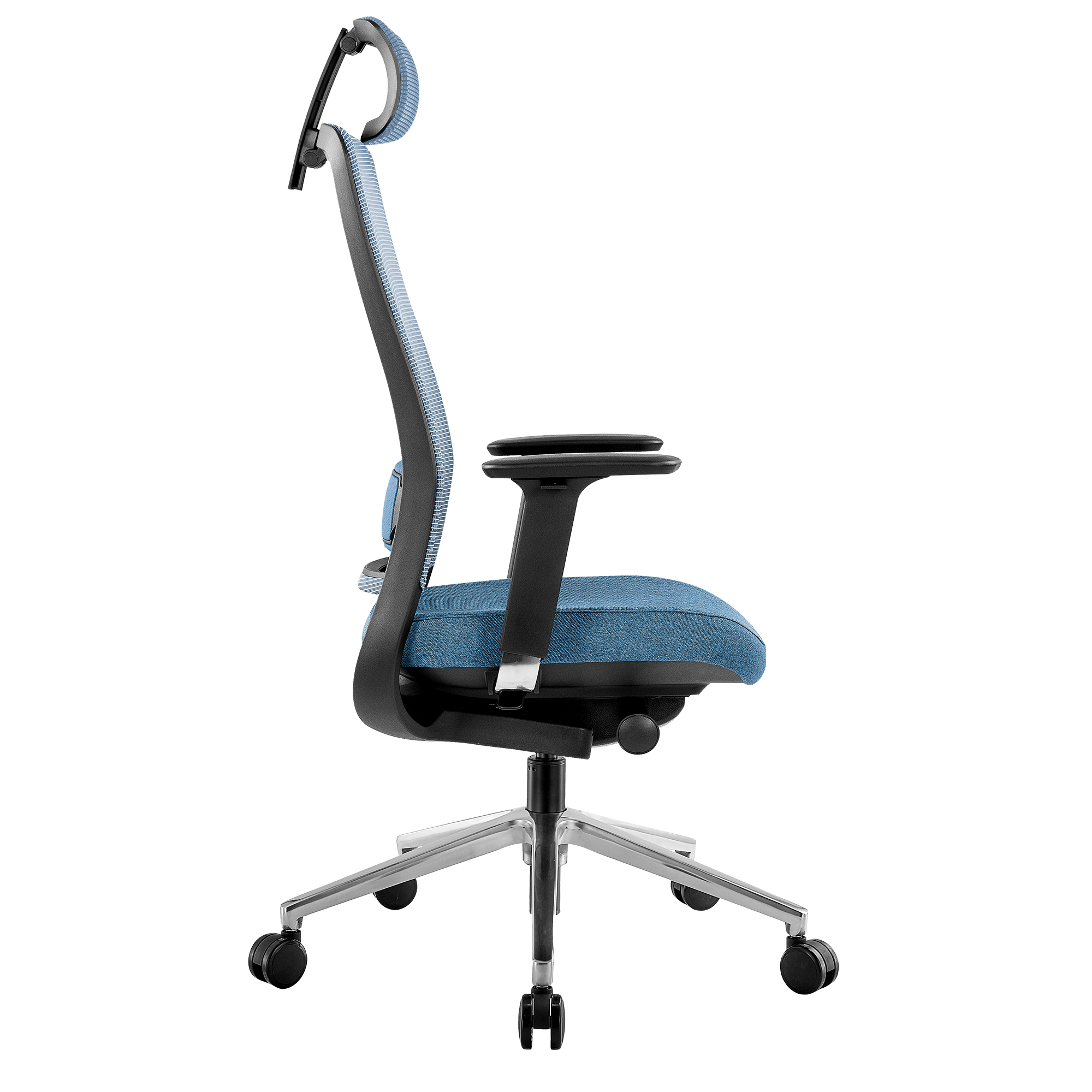 FILO 2.0 Bürodrehstuhl | Premium-Drehstuhl, Lordosenstütze, Netzrücken, 4D-Armlehnen, Blau - 3 Main Image