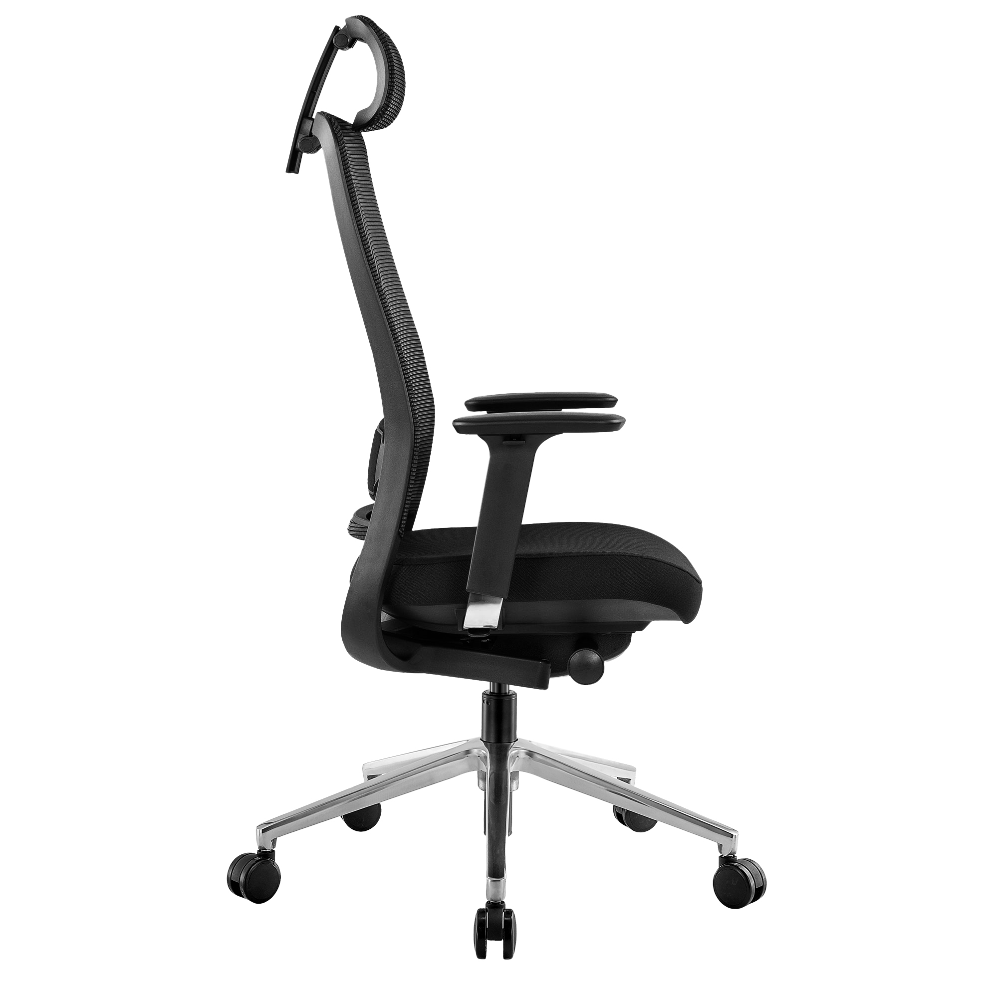 FILO 2.0 Bürodrehstuhl | Premium-Drehstuhl, Lordosenstütze, Netzrücken, 4D-Armlehnen, Schwarz - 3 Main Image