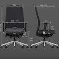 FILO-B 2.0 Chaise de bureau pivotante | Chaise pivotante ergonomique haut de gamme, soutien lombaire, dossier en résille, accoudoirs 4D, noir - 13 Thumbnail Image