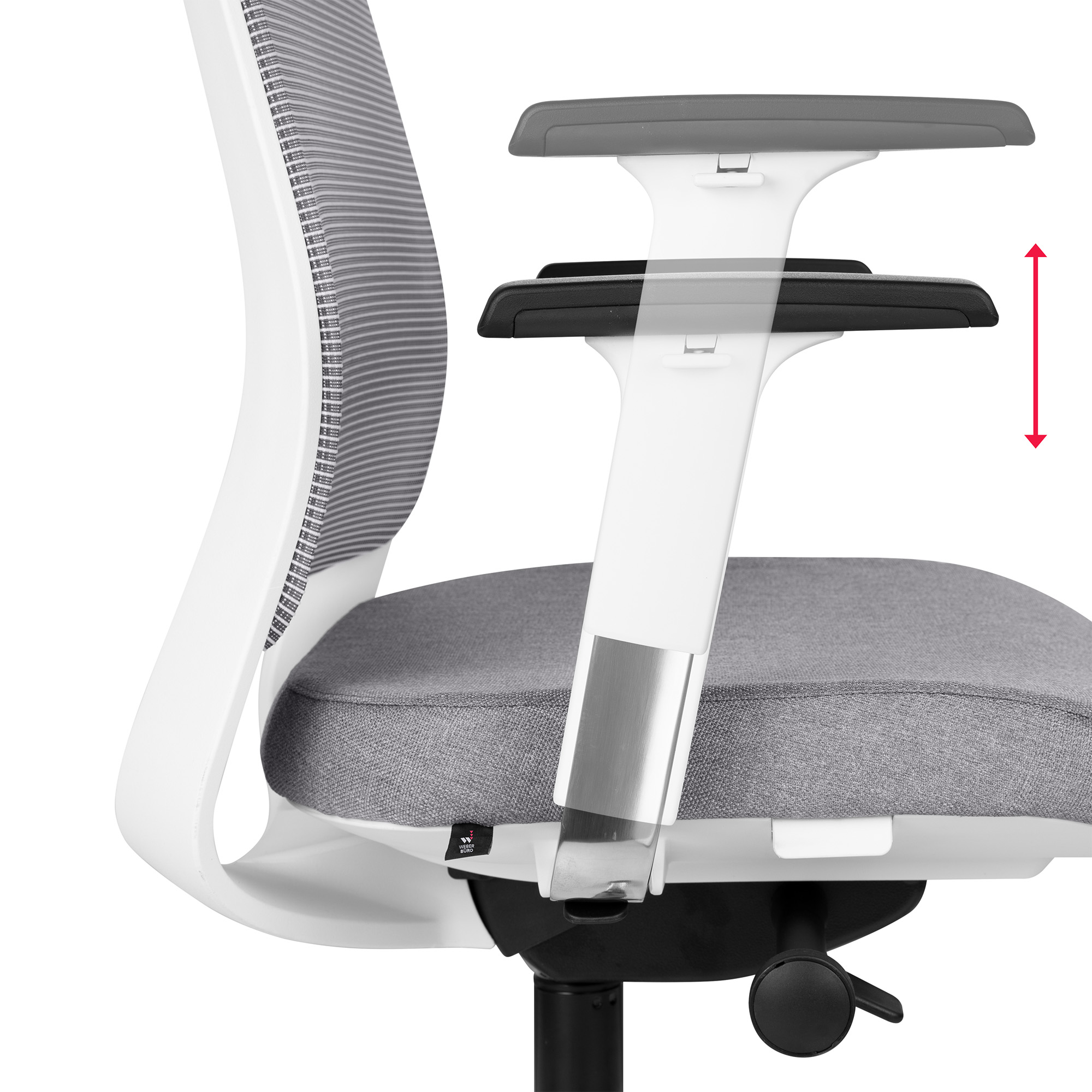 FILO 2.0 Bürodrehstuhl | Premium-Drehstuhl, Lordosenstütze, Netzrücken, 4D-Armlehnen, Grau - 7 Main Image