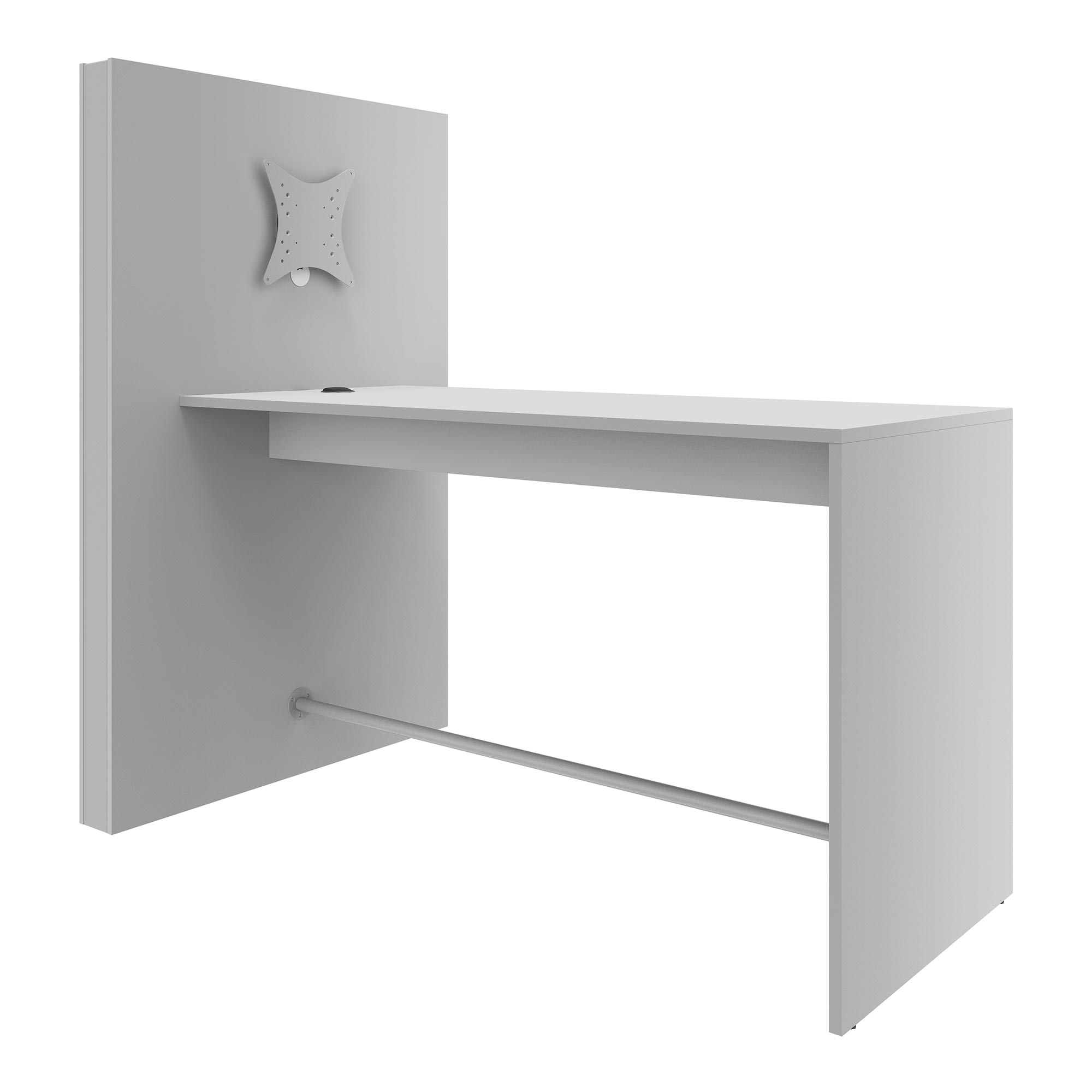 MEDIAWALL Tabella delle riunioni | Presentazione multimediale, supporto del monitor, socket integrato, 1932 x 1200 mm, grigio perla - 2 Main Image