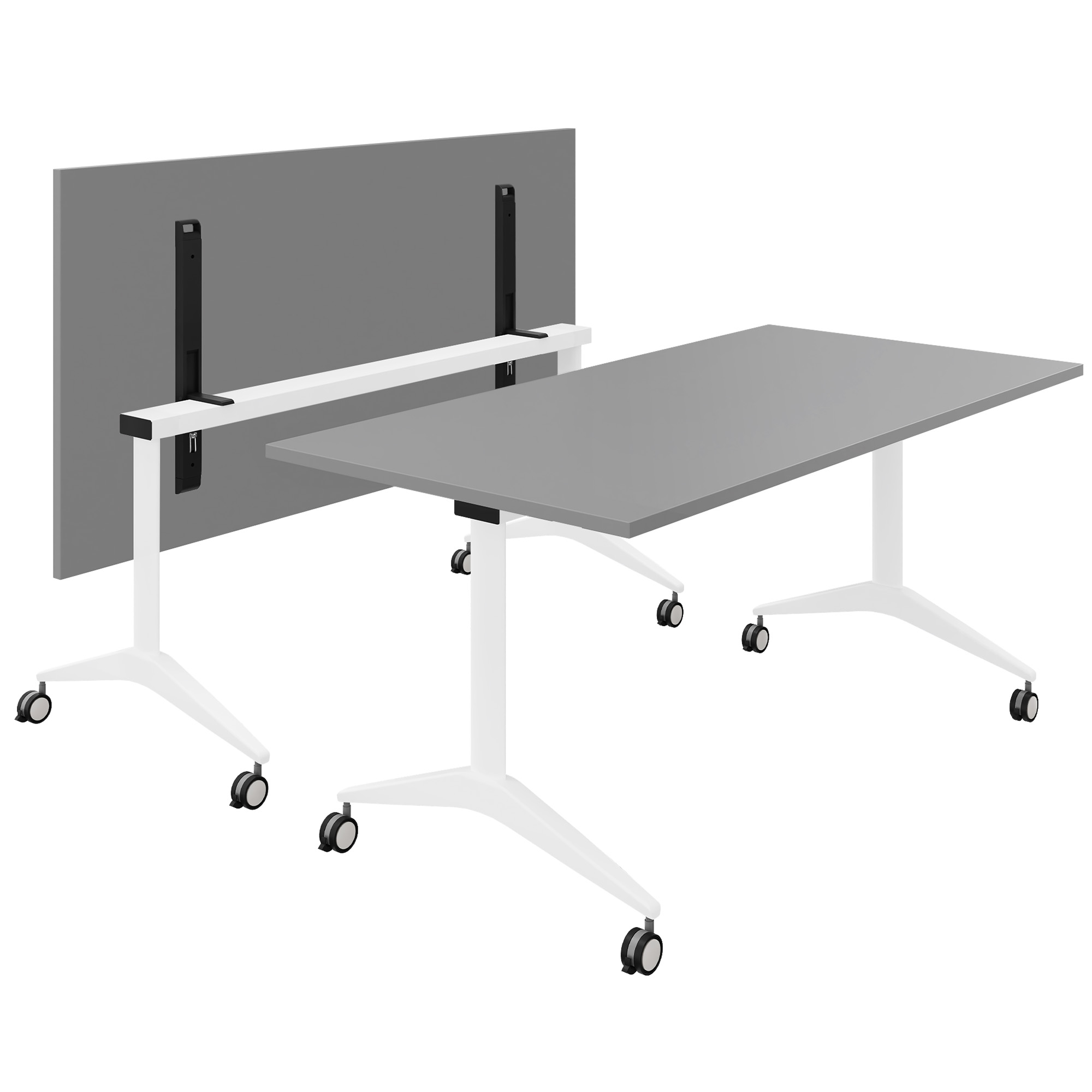 Mara SAVIO TILTING Table pliante | Roulable, pliable, 1600 x 800 mm, gris perlé - 1 Main Image