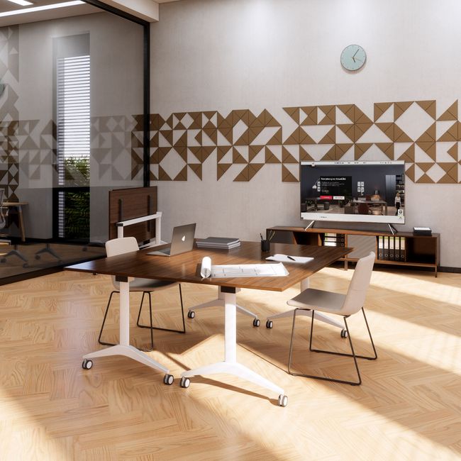 MARA - SAVIO TILTING Klapptisch | Rollbar, klappbar, 1600 x 800 mm, Nussbaum MARA - SAVIO TILTING Klapptisch | Rollbar, klappbar, 1600 x 800 mm, Nussbaum