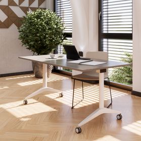 MARA - SAVIO TILTING Klapptisch | Rollbar, klappbar, 1600 x 800 mm, Nordeiche grau
