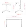 MARA SAVIO TILTING Klapptisch | Rollbar, klappbar, 1600 x 800 mm, Cubanitgrau