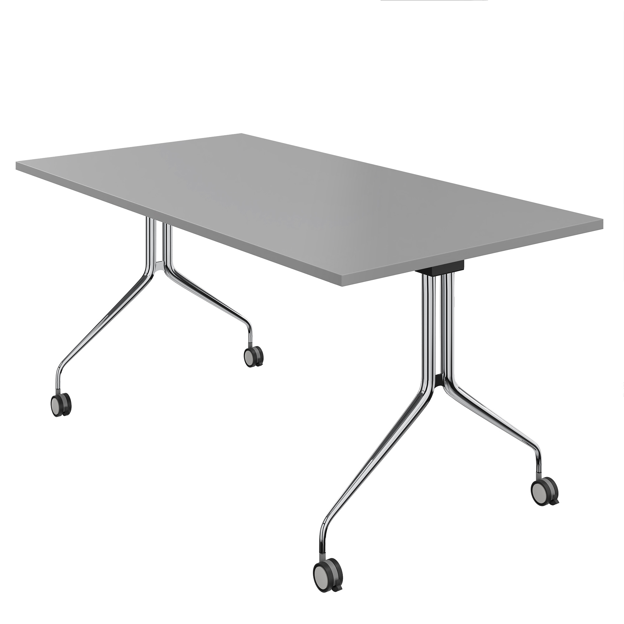 MARA - ARGO TILTING Konferenztisch | Rollbar, klappbar, 1600 x 800 mm, Perlgrau - 3 Main Image