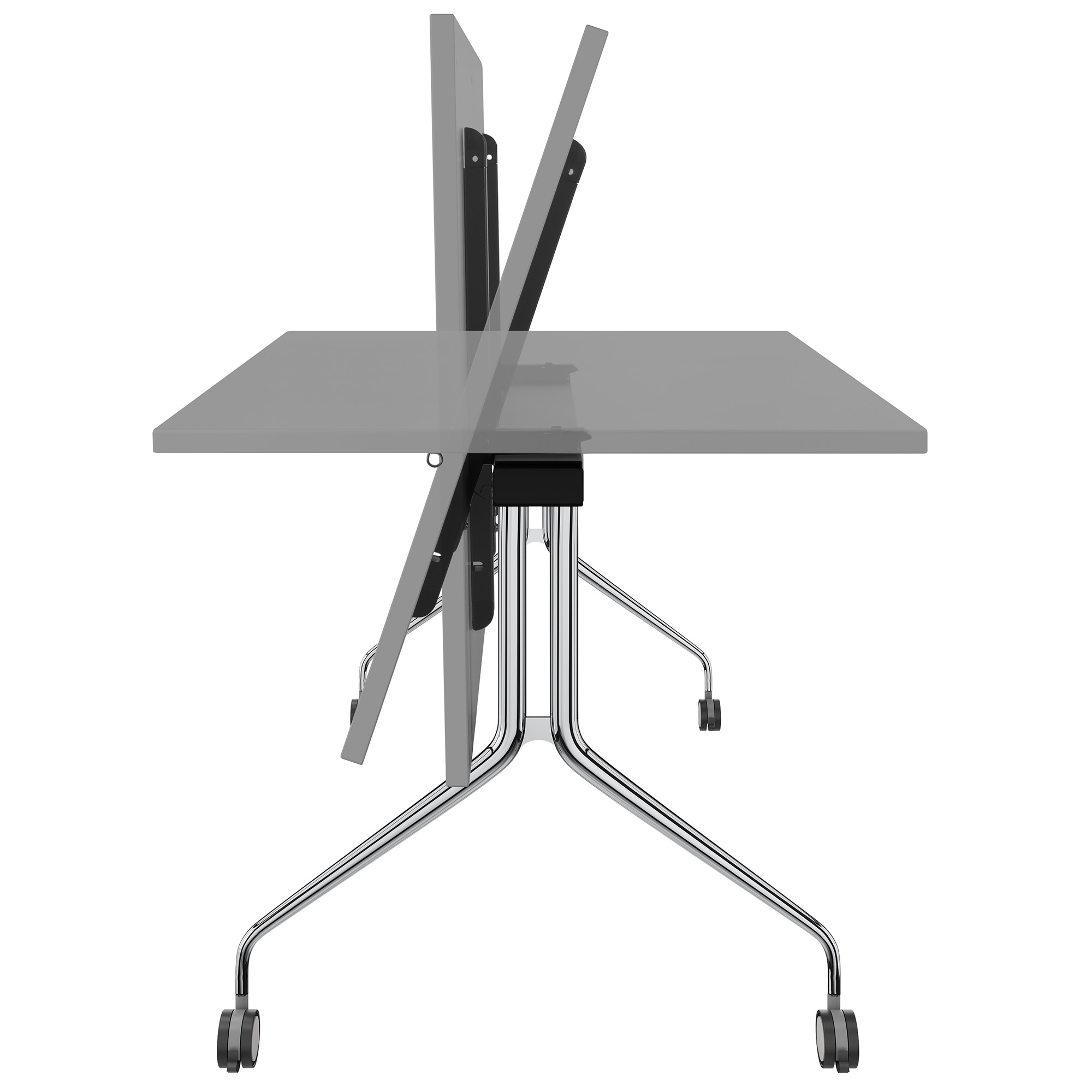 MARA - ARGO TILTING Konferenztisch | Rollbar, klappbar, 1600 x 800 mm, Perlgrau - 4 Main Image
