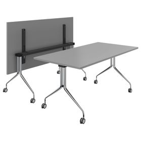 MARA - ARGO TILTING Konferenztisch | Rollbar, klappbar, 1600 x 800 mm, Perlgrau