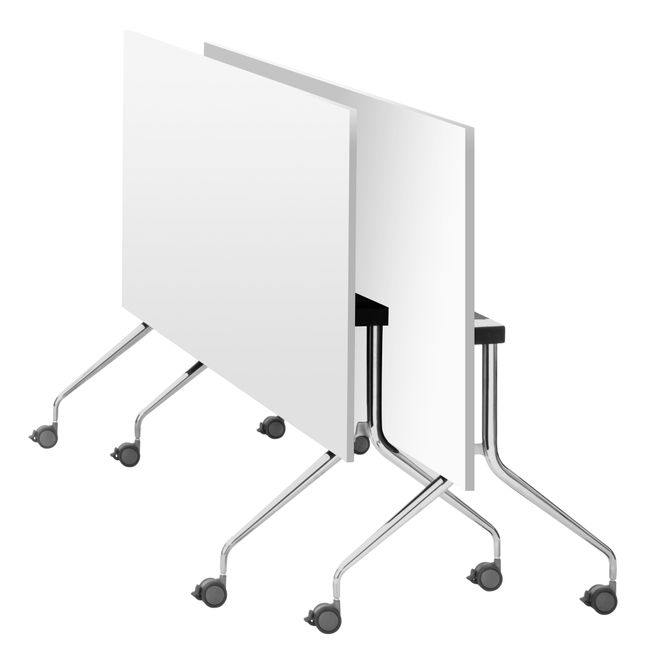 MARA - ARGO TILTING Konferenztisch | Rollbar, klappbar, 1600 x 800 mm, Schwarz
