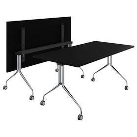 MARA - ARGO TILTING Konferenztisch | Rollbar, klappbar, 1600 x 800 mm, Schwarz
