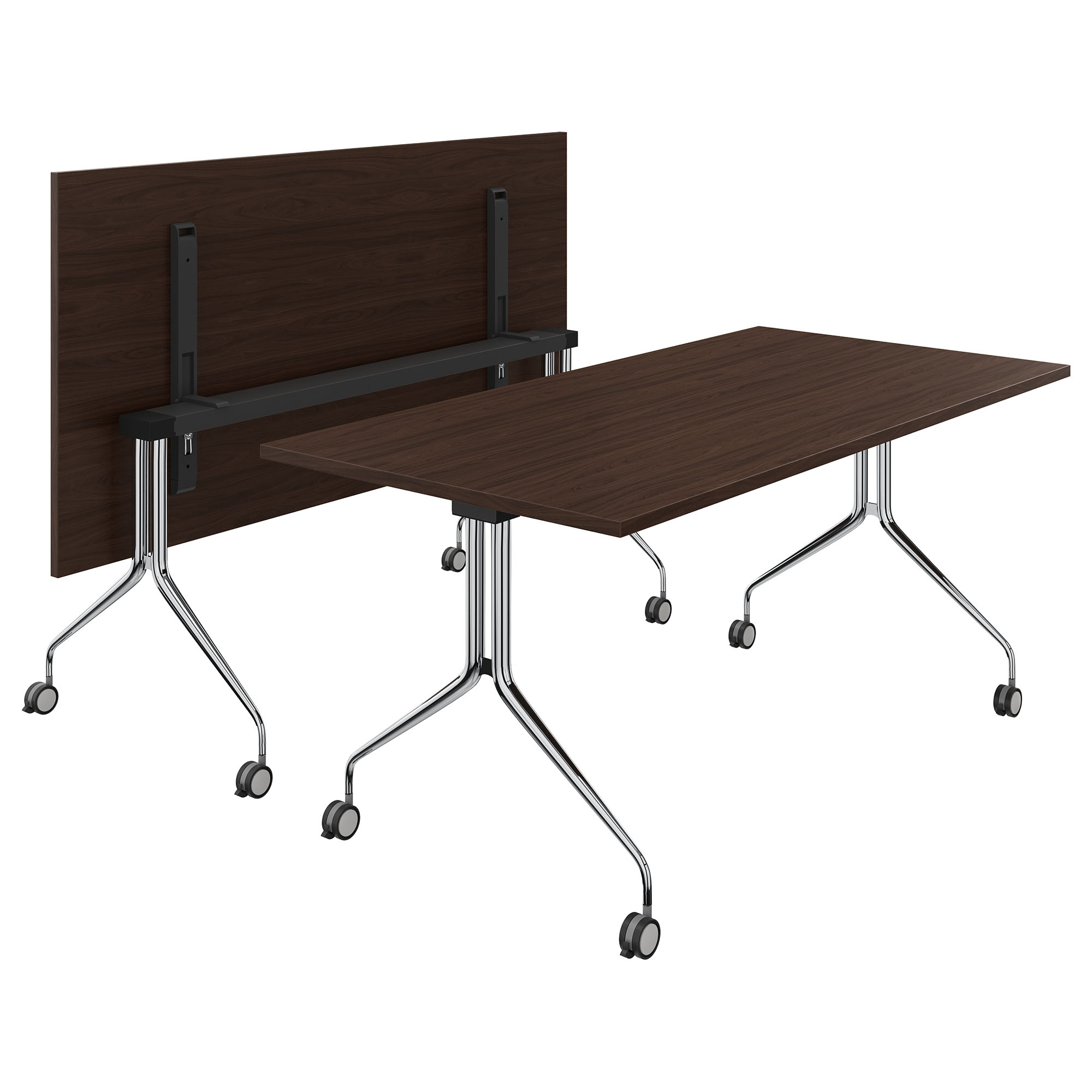 MARA - ARGO TILTING Table de conférence | À roulettes, pliable, 1600 x 800 mm, noyer - 1 Main Image