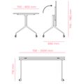 MARA - ARGO TILTING Table de conférence | À roulettes, pliable, 1600 x 800 mm, noyer - 10 Thumbnail Image