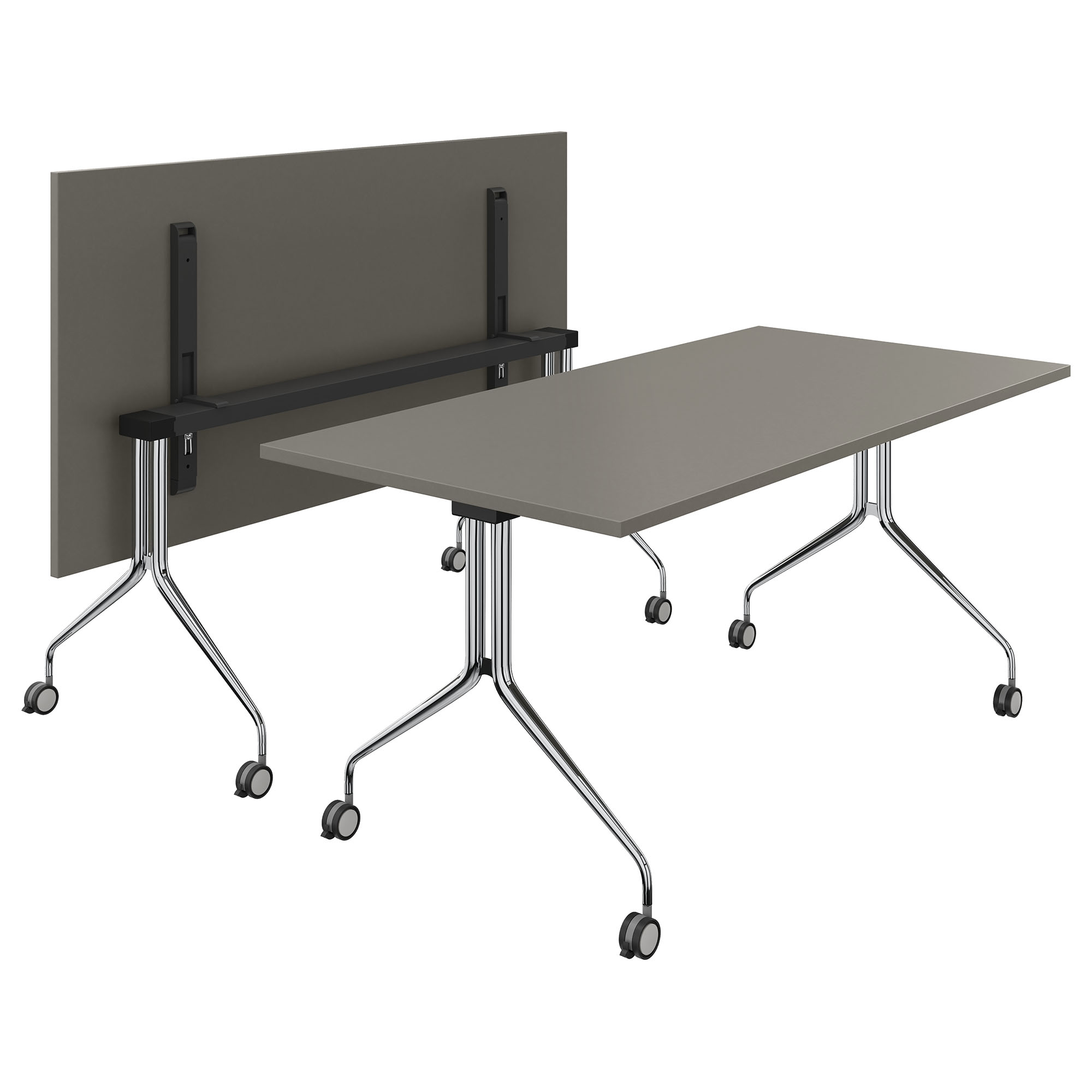 MARA - ARGO TILTING Table de conférence | À roulettes, pliable, 1600 x 800 mm, gris cubanite - 1 Main Image