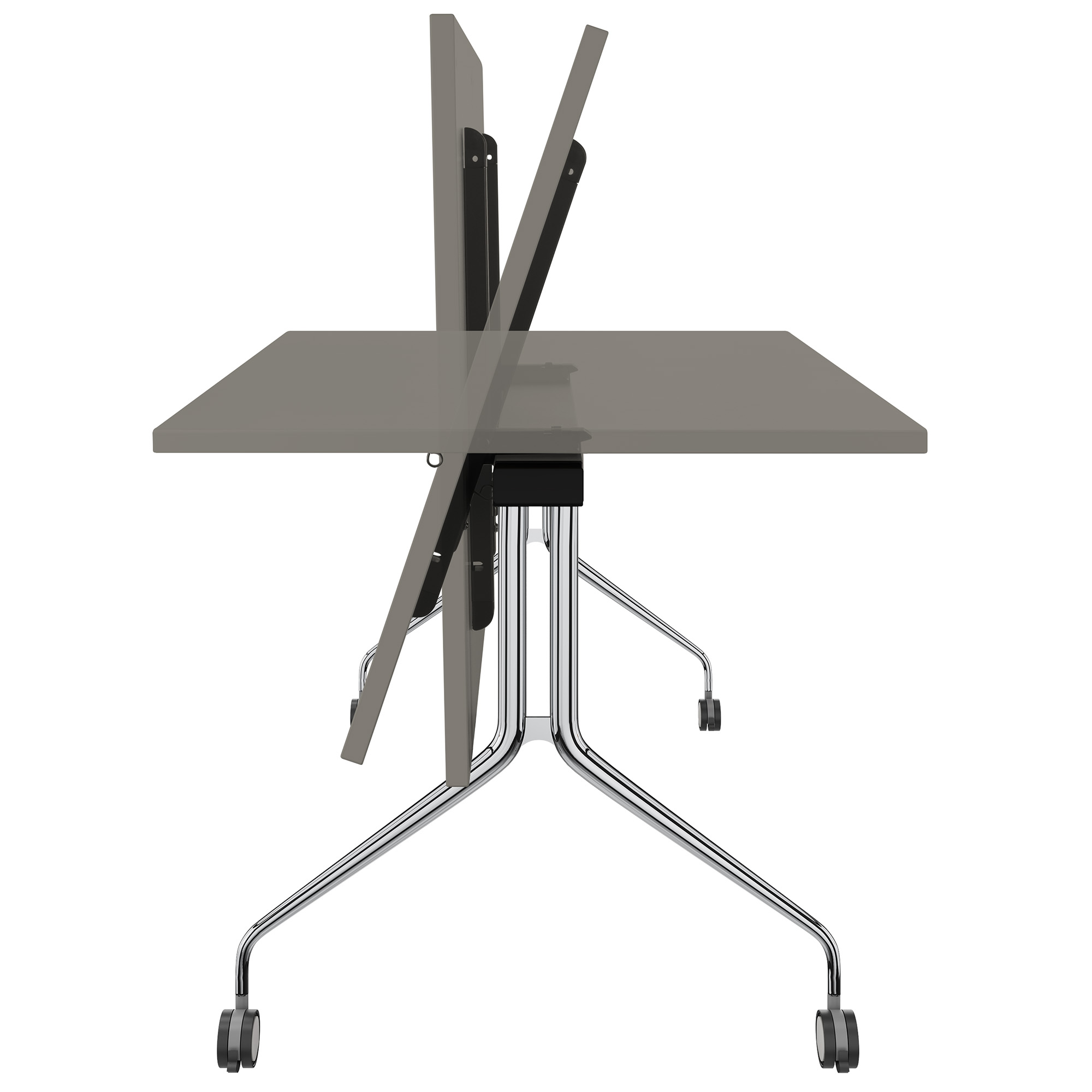 MARA - ARGO TILTING Table de conférence | À roulettes, pliable, 1600 x 800 mm, gris cubanite - 4 Main Image