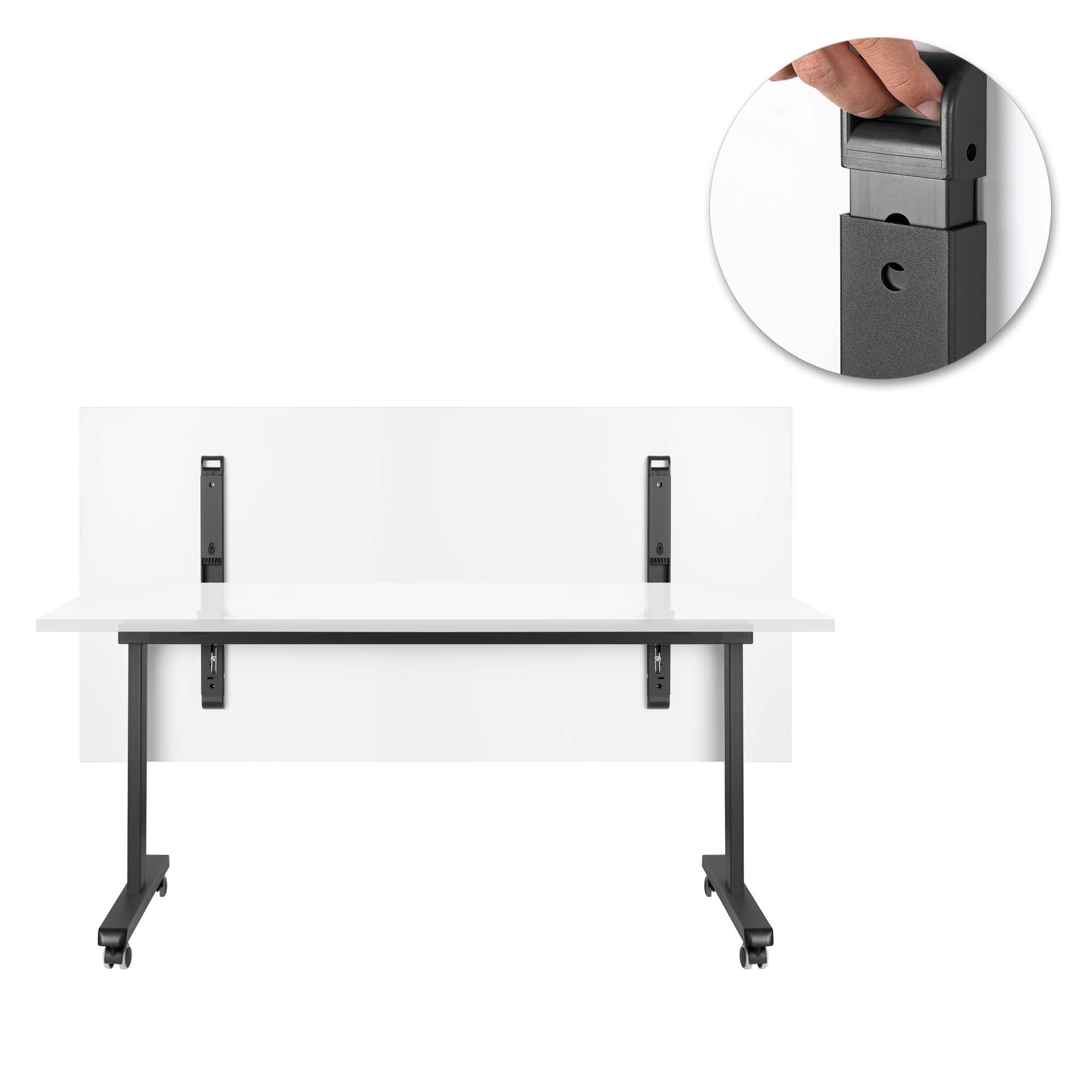 MARA - TILTING Table pliante | Roulante, pliable, 1600 x 800 mm, gris perle - 11 Main Image