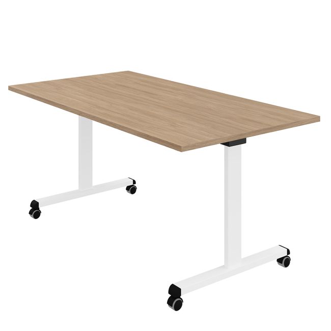 MARA - TILTING Klapptisch | Rollbar, klappbar, 1600 x 800 mm, Bernsteineiche
