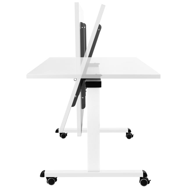 MARA - TILTING Klapptisch | Rollbar, klappbar, 1600 x 800 mm, Weiß