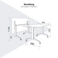 Mara - TILTING Klapptisch | Rollbar, klappbar, 1600 x 800 mm, Weiß