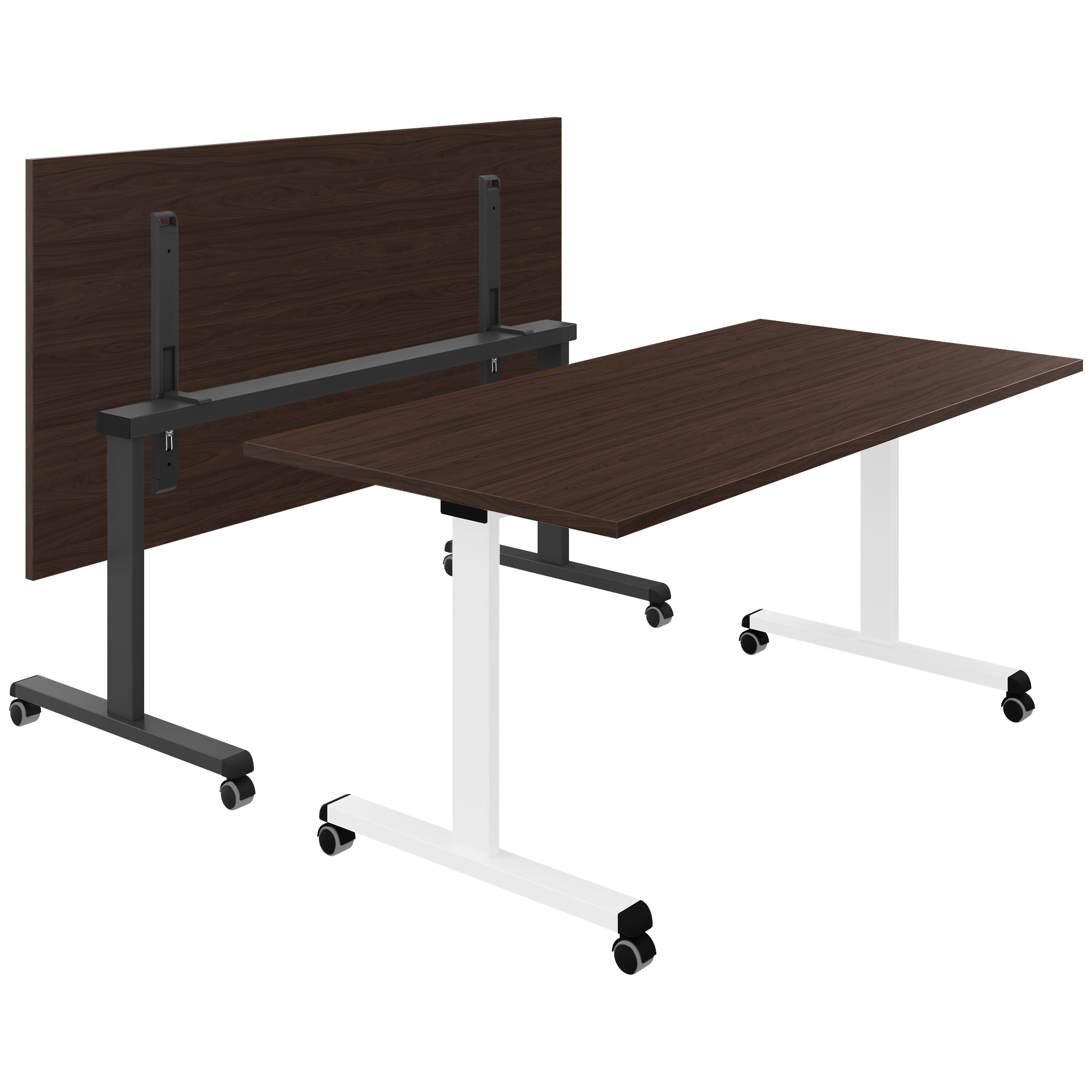 Mara - TILTING Table pliante | Roulable, pliable, 1600 x 800 mm, noix - 1 Main Image