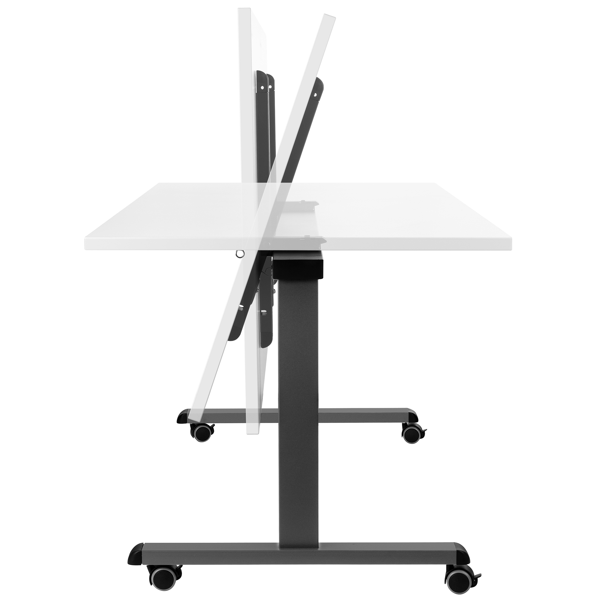 Mara - TILTING Table pliante | Roulable, pliable, 1600 x 800 mm, gris de chêne nord - 3 Main Image