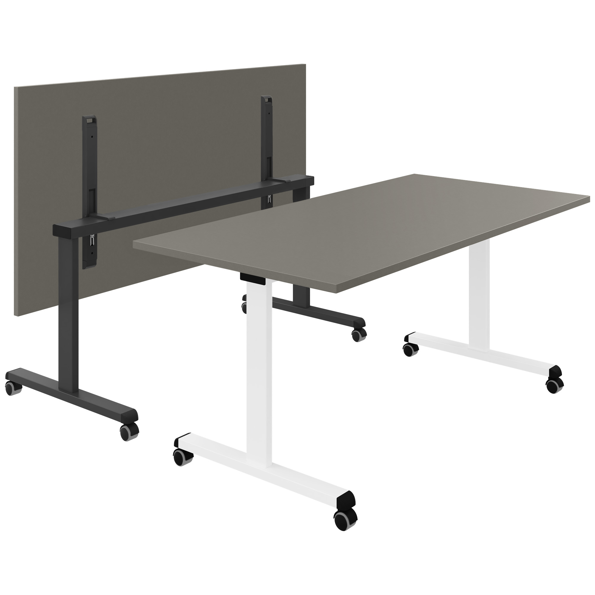 Mara - TILTING Table pliante | Roulable, pliable, 1600 x 800 mm, gris cubanite - 1 Main Image