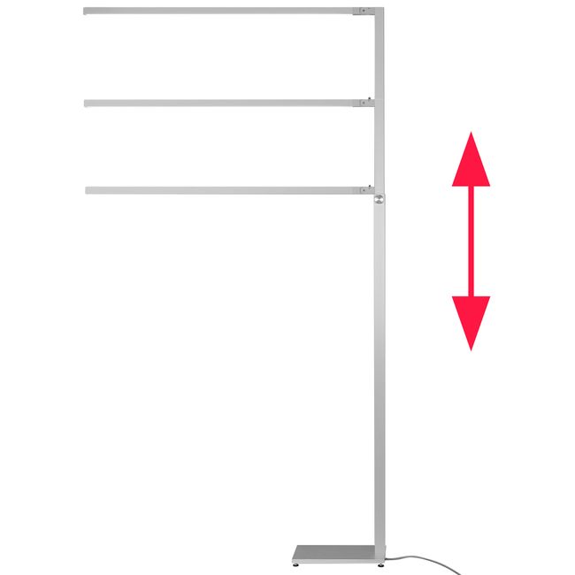 LUMELINE SUNRAY LED Büro-Stehlampe | Schwenkbar, drehbar, dimmbar, 1200 - 1800 mm hoch, Aluminium LUMELINE SUNRAY LED Büro-Stehlampe | Schwenkbar, drehbar, dimmbar, 1200 - 1800 mm hoch, Aluminium