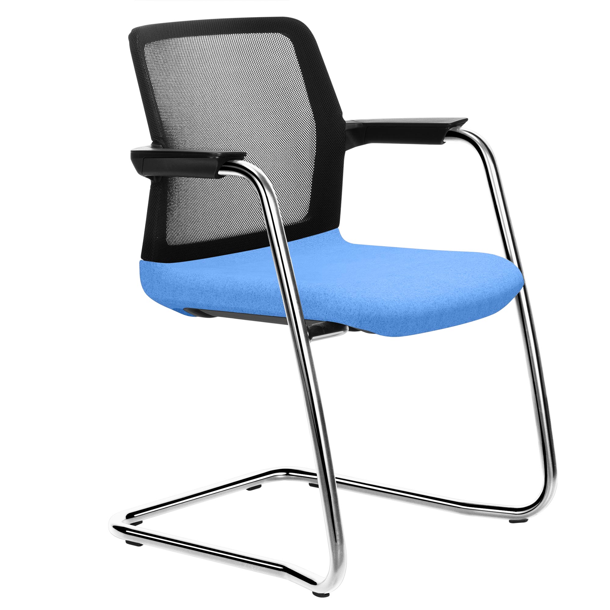 WIND cantilever chair | Mesh back, stackable, wool covers VELITO / SYNERGY - 2 Main Image