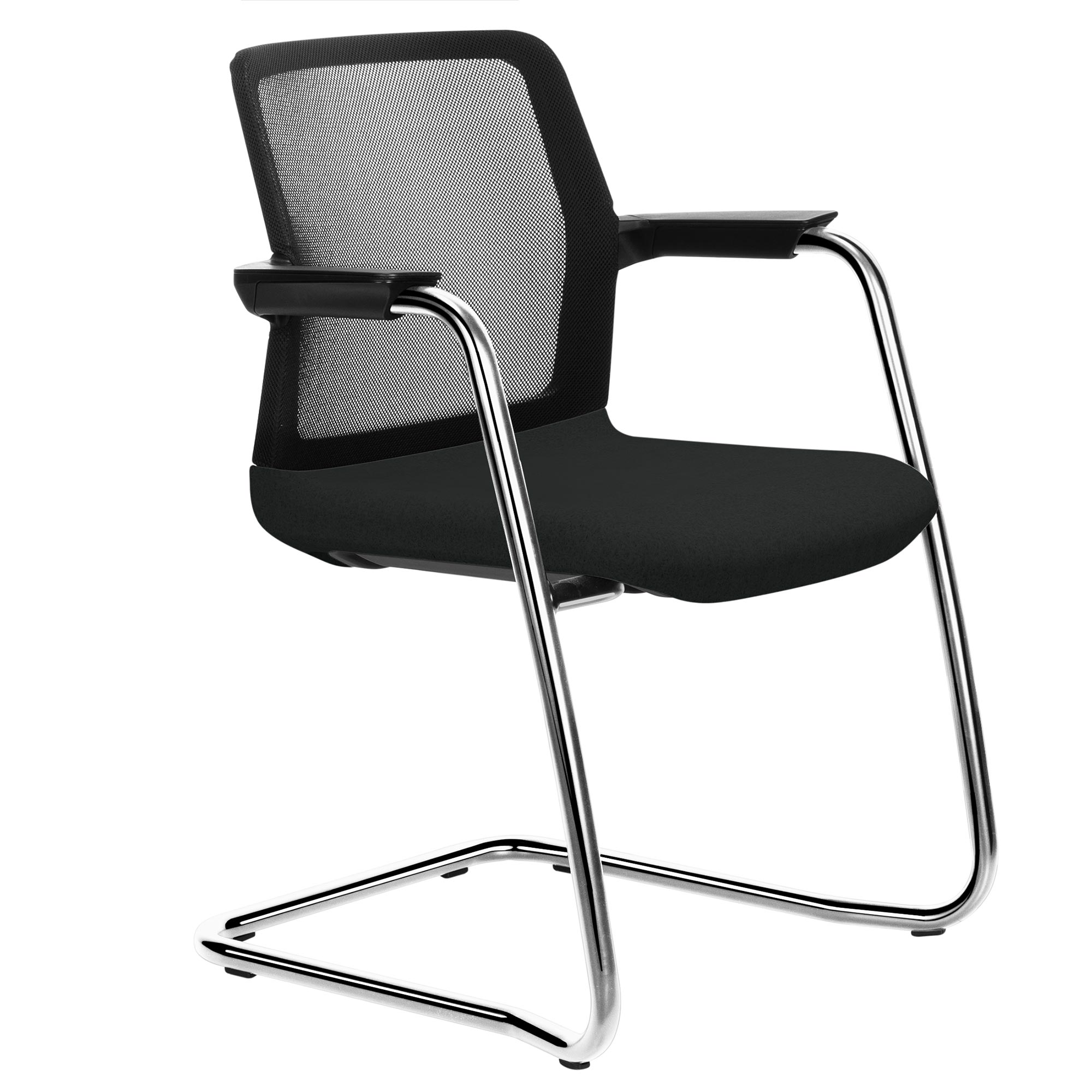 WIND cantilever chair | Mesh back, stackable, wool covers VELITO / SYNERGY - 3 Main Image