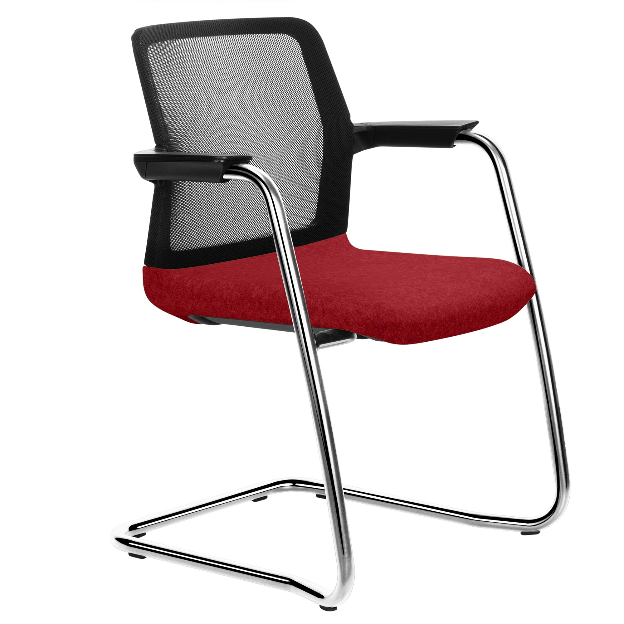 WIND cantilever chair | Mesh back, stackable, wool covers VELITO / SYNERGY - 4 Main Image