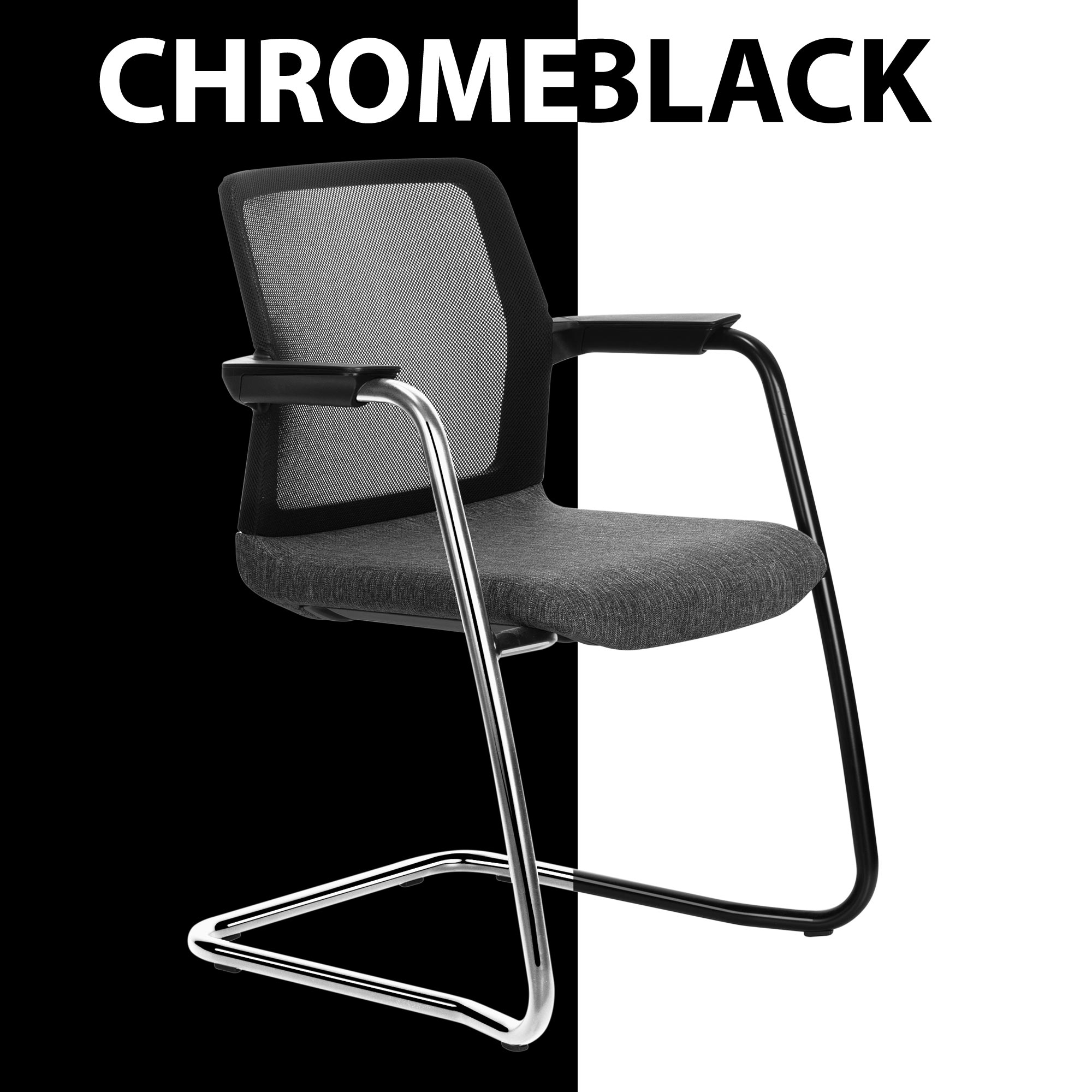 WIND cantilever chair | Mesh back, stackable, wool covers VELITO / SYNERGY - 11 Main Image