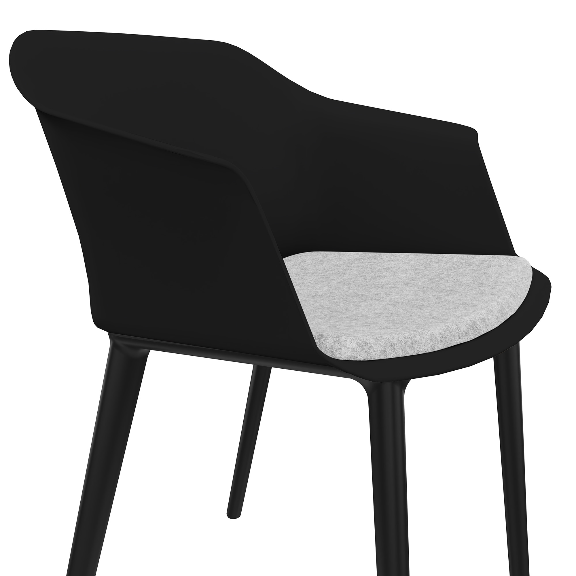 POLYTONE-C visitor and conference chair, color black - 6 Main Image
