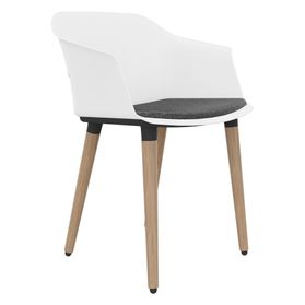 POLYTONE-C Besucher- und Konferenzstuhl | Massivholz-Gestell, Farbe Weiß