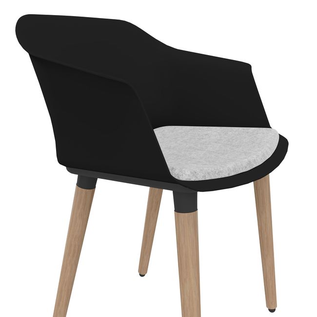 POLYTONE-C Besucher- und Konferenzstuhl | Massivholz-Gestell, Farbe Schwarz POLYTONE-C Besucher- und Konferenzstuhl | Massivholz-Gestell, Farbe Schwarz