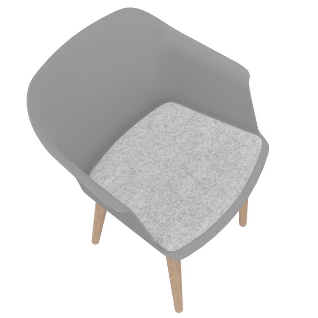 POLYTONE-C Besucher- und Konferenzstuhl | Massivholz-Gestell, Farbe Grau