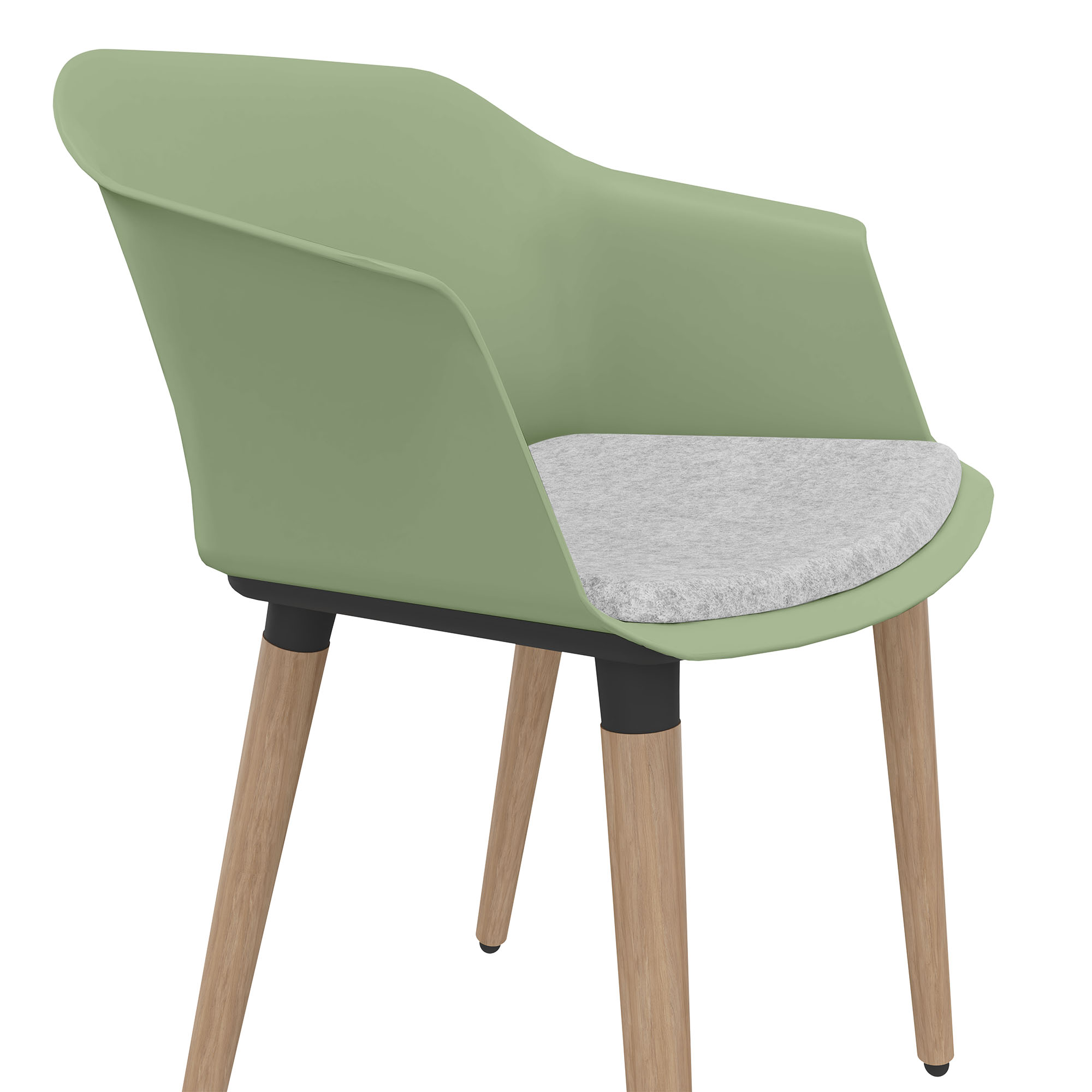 POLYTONE-C Visiteur et président de la conférence | Cadre en bois massif, couleur avocadrün - 8 Main Image