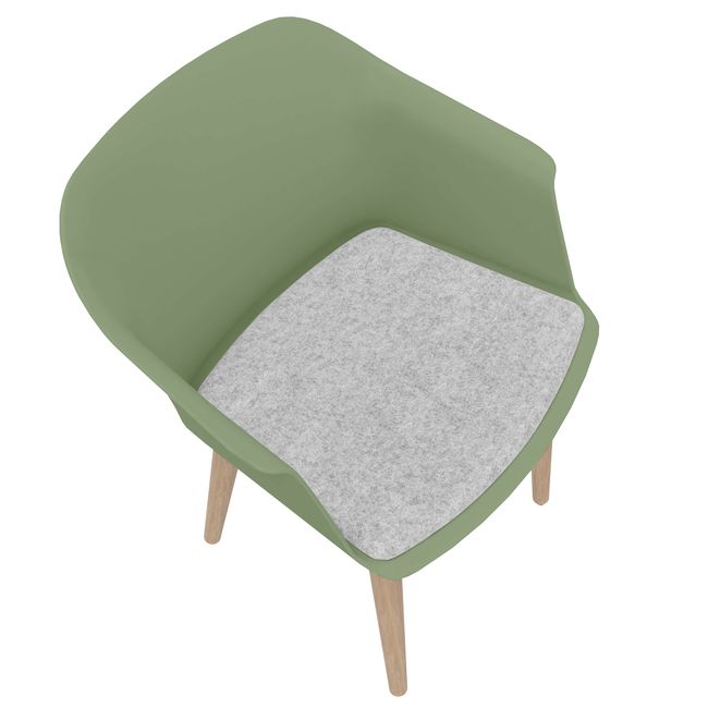 POLYTONE-C Besucher- und Konferenzstuhl | Massivholz-Gestell, Farbe Avocadogrün