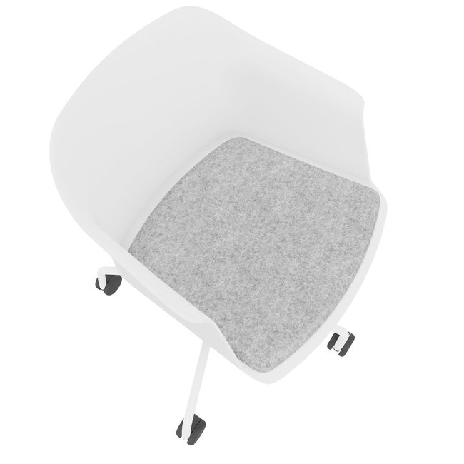 POLYTONE-C Besucher- und Konferenzstuhl rollbar | Pyramiden-Gestell, Farbe Weiß