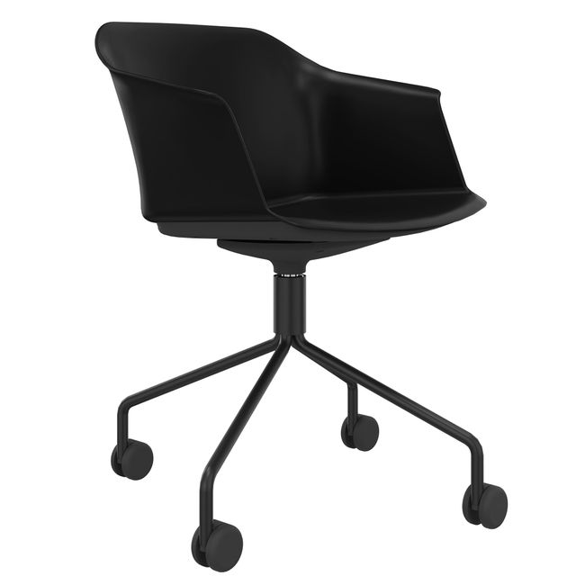 POLYTONE-C Besucher- und Konferenzstuhl rollbar | Pyramiden-Gestell, Farbe Schwarz POLYTONE-C Besucher- und Konferenzstuhl rollbar | Pyramiden-Gestell, Farbe Schwarz
