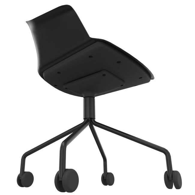 POLYTONE-C Besucher- und Konferenzstuhl rollbar | Pyramiden-Gestell, Farbe Schwarz POLYTONE-C Besucher- und Konferenzstuhl rollbar | Pyramiden-Gestell, Farbe Schwarz