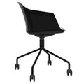 POLYTONE-C Besucher- und Konferenzstuhl rollbar | Pyramiden-Gestell, Farbe Schwarz - 2 Thumbnail Image